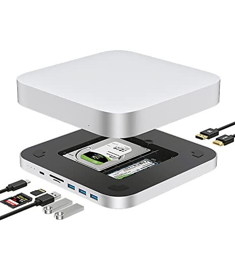 Macmini ドッキングステーション Type C 10in2 シルバー/M.2 + 2.5インチ SSD/HDD HDMI Displayport TypeA ×3 TypeC SD microSD/Mac mini M2 Mac min 26e48c39