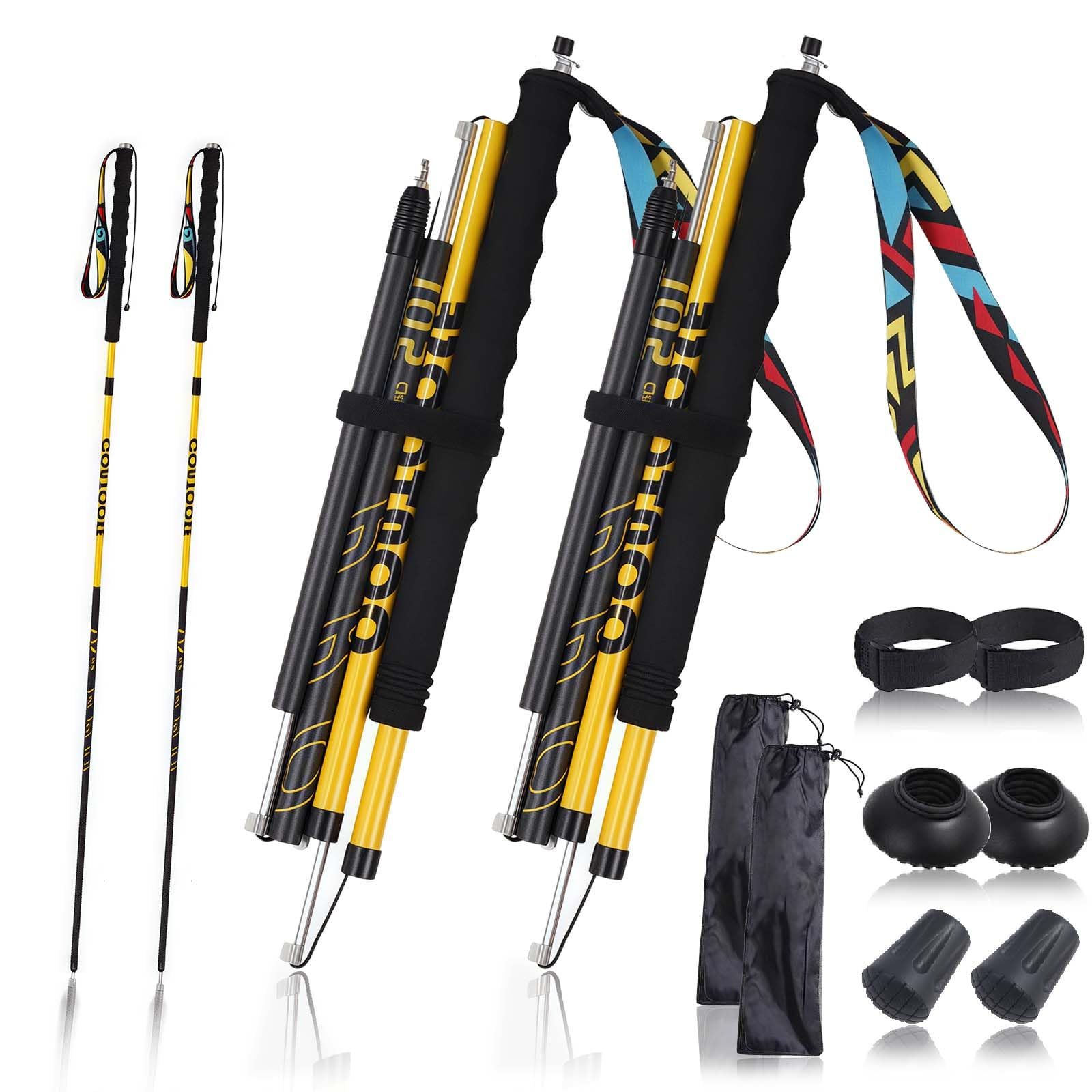 新品 トレッキングポール 折りたたみ カーボン 登山 ストック 【超軽量 110g-130g・収納サイズ32-36cm】 ウォーキングポール ウォーキングステッキ 2本セット 収納ポーチ付き 登山杖 登山ポール 山登り アウトドア 遠足 ステッキ ハイキングポ 7,712円