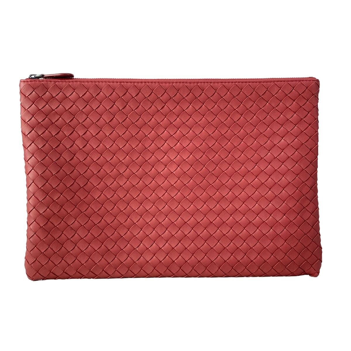 BOTTEGA VENETA(ボッテガヴェネタ) クラッチバッグ美品 イントレチャート ボルドー レザー