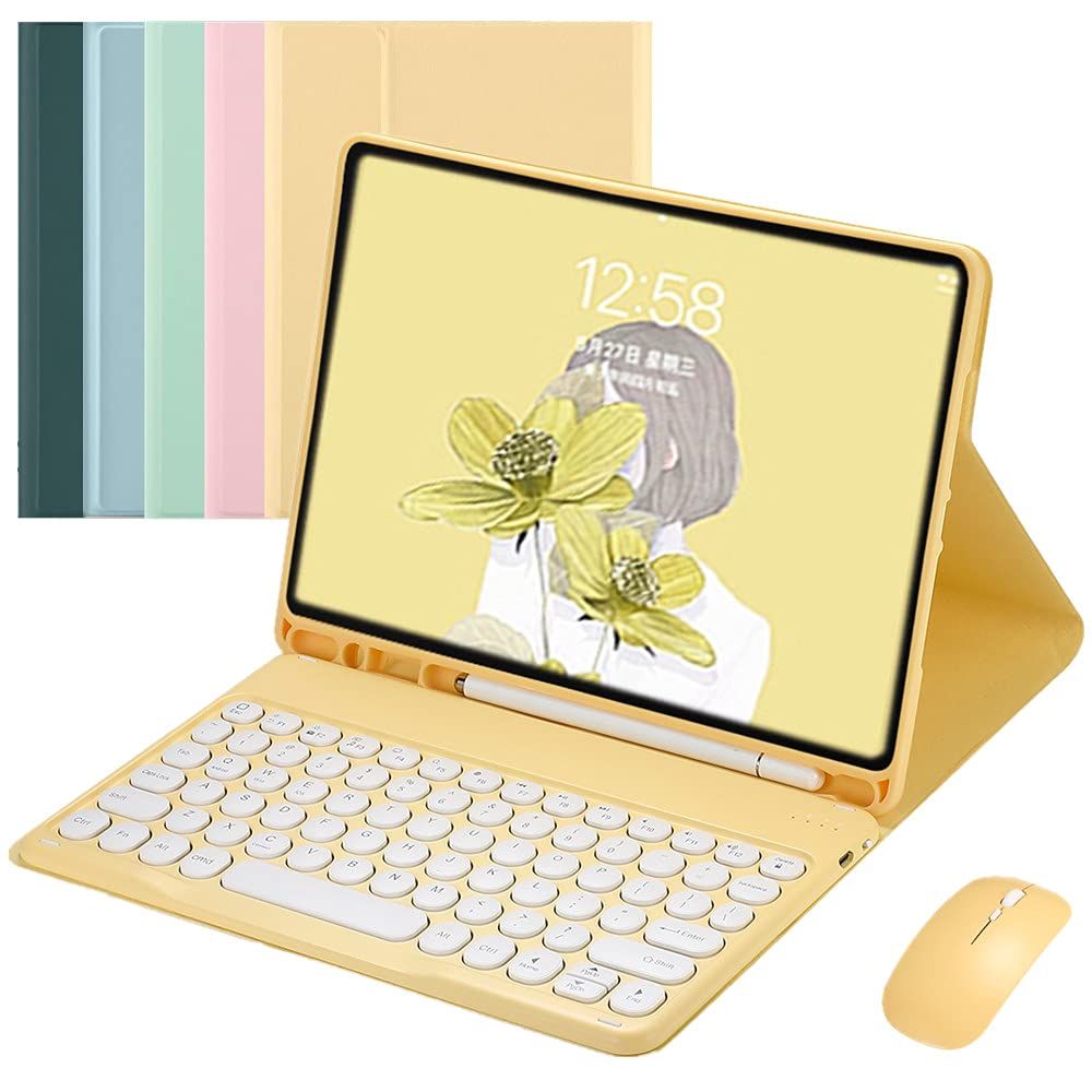 新品 マウス付き iPad 10.2 インチ アイパッド 9 8 7 キーボード ケース iPad 第9世代 10.2 インチ 丸型キー カラフル在宅 学校 勤務 iPad 10.2 着脱式 キーボード付き 第８世代 7 世代 Bluetooth カバー iP