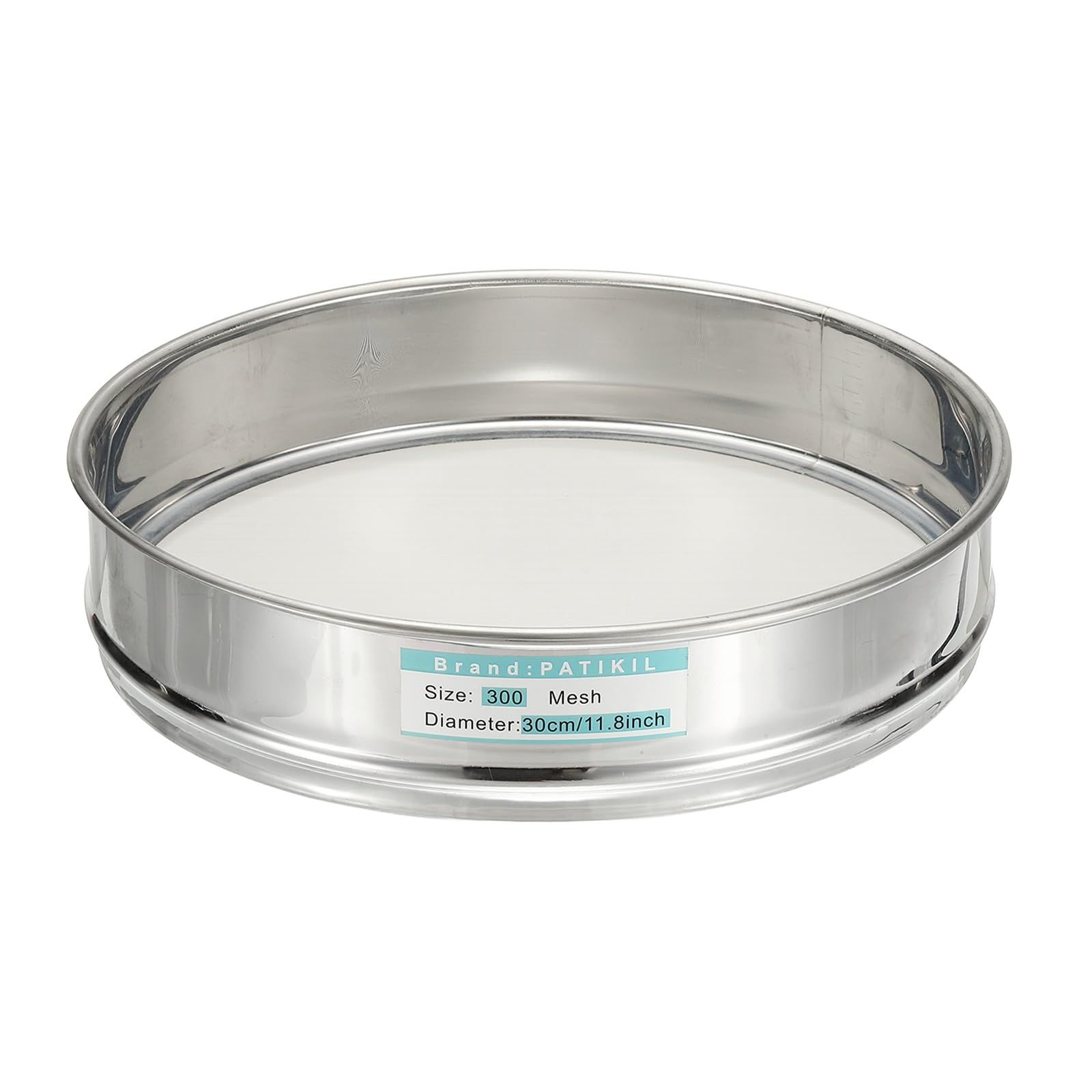 新品 PATIKIL 300メッシュ（0.054mm）ラボふるい 11.8インチ（30cm）直径ふるい304ステンレス鋼ワイヤー布微細メッシュふるい産業用実験室家庭用土ふるい乾燥ふるいスクリーンハッシュ