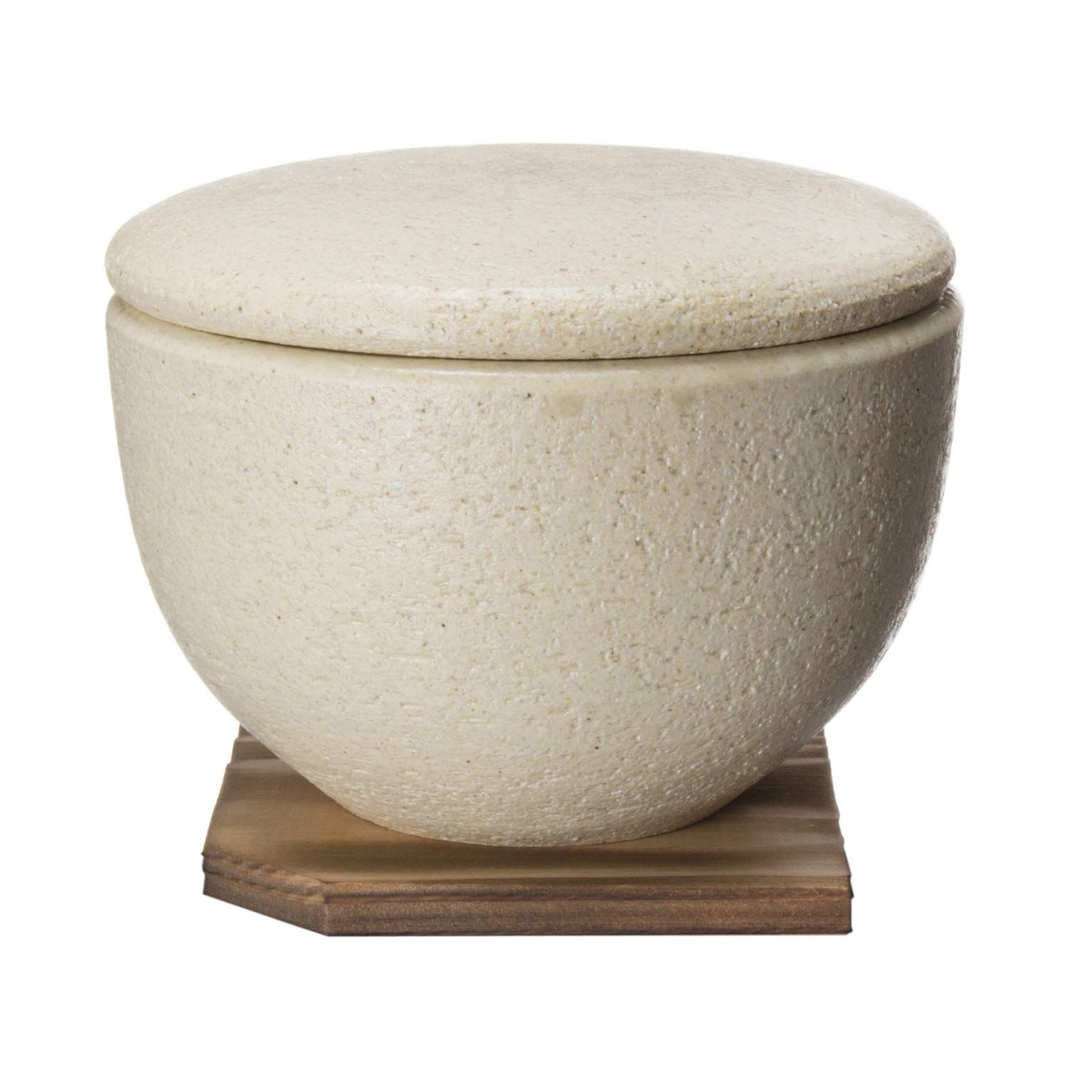新品 長谷製陶(Nagatani Seitou) 保存容器 レンジ対応 ごはん おひつ 蒸し器 「 陶珍 」 小 約1合分 約13cn 約350ml 電子レンジ専用 粉引 ACT-71