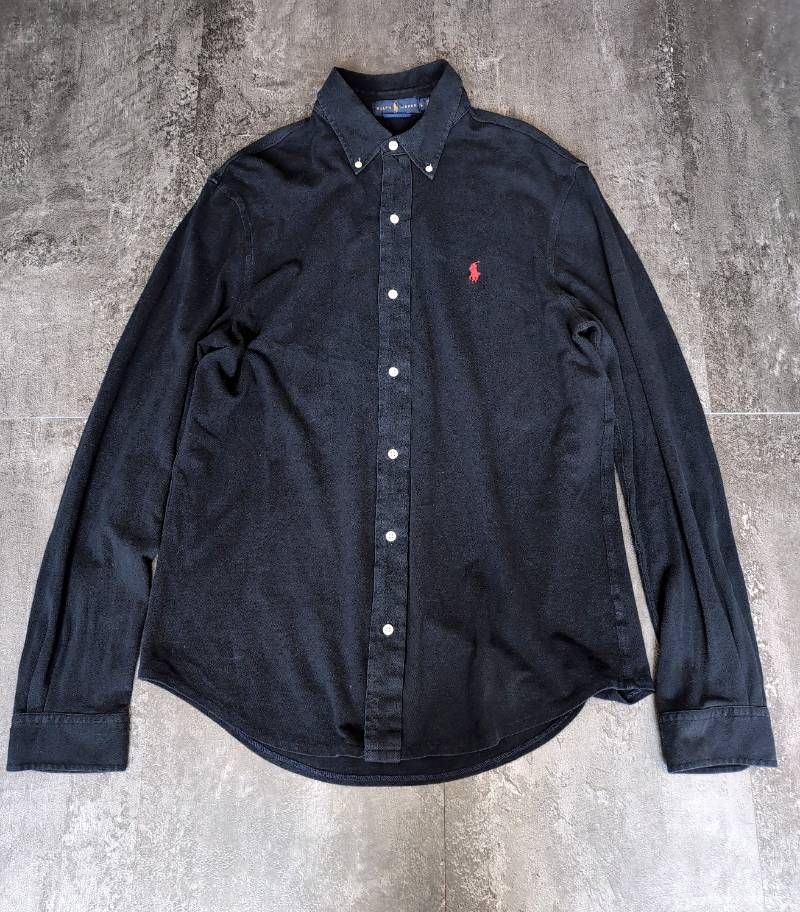 Polo Ralph Lauren Featherweight Mesh Pique BD Shirt Mens L Navy Blue ラルフローレン 鹿の子 フェザーウェイトメッシュ ボタンダウンシャツ メンズ L ネイビー