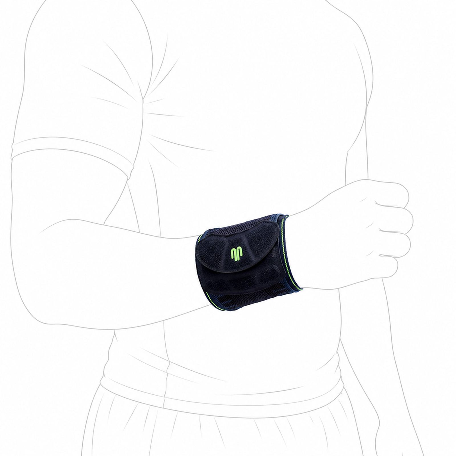 新品 [BAUERFEIND] バウアーファインド SPORTS WRIST STRAP（スポーツリストストラップ）手首用ストラップ ドイツ製 一般医療機器 伸縮性のあるストラップでコンプレッションの調整が可能（ブラック (Black)S/M）