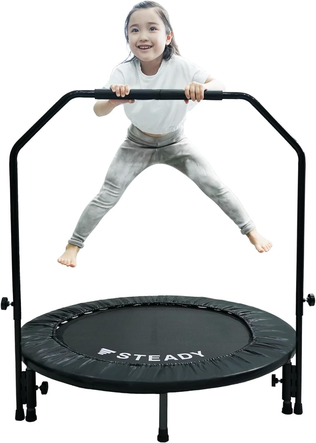 新品 STEADY トランポリン 室内 静音 耐荷重150kg 全12色 独自開発Power Flex? 高耐久性 折りたたみ 子供用 大人用 | 本体のみ/本体+手すり付/交換用カバーのみ | ST134/ST134-Cov