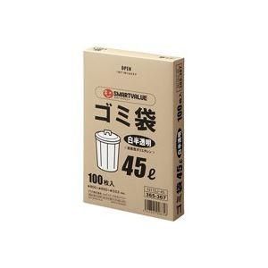 （まとめ）ジョインテックス ゴミ袋 LDD 白半透明 45L 100枚 N115J-45〔×3セット〕