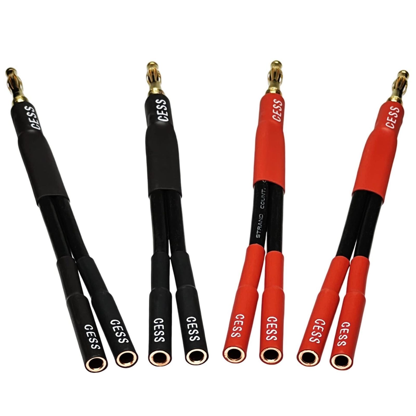 新品 CNCESS CESS-142x4 バナナプラグスプリッター 2インチ 1アウト(4個パック)