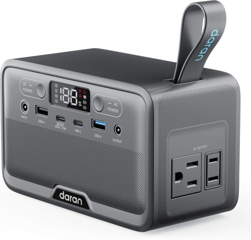 DARAN ポータブル電源 小型 100W 89.6Wh リン酸鉄バッテリー採用 AC出力対応 軽量1.15kg 大容量 アウトドア 1.2時間急速充電 機内持ち込み可能 USB-Type C充電 AC ソーラーパネル充電対応 ぽ-たぶる電源 fa7725c7
