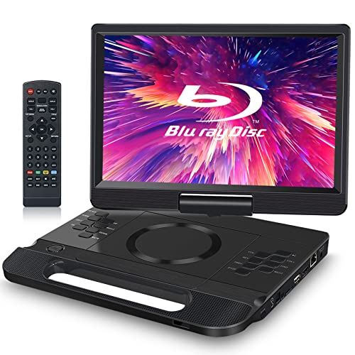 FANGOR ポータブルブルーレイプレーヤー 12インチ 1080P液晶 270度回転 4500mAh内蔵バッテリー 5時間連続再生 CPRMとリージョンフリー対応 HDMI出力 AV入力 イヤホンジャック出力 USB対応 ３電源対応 車載可 e1c4bd39