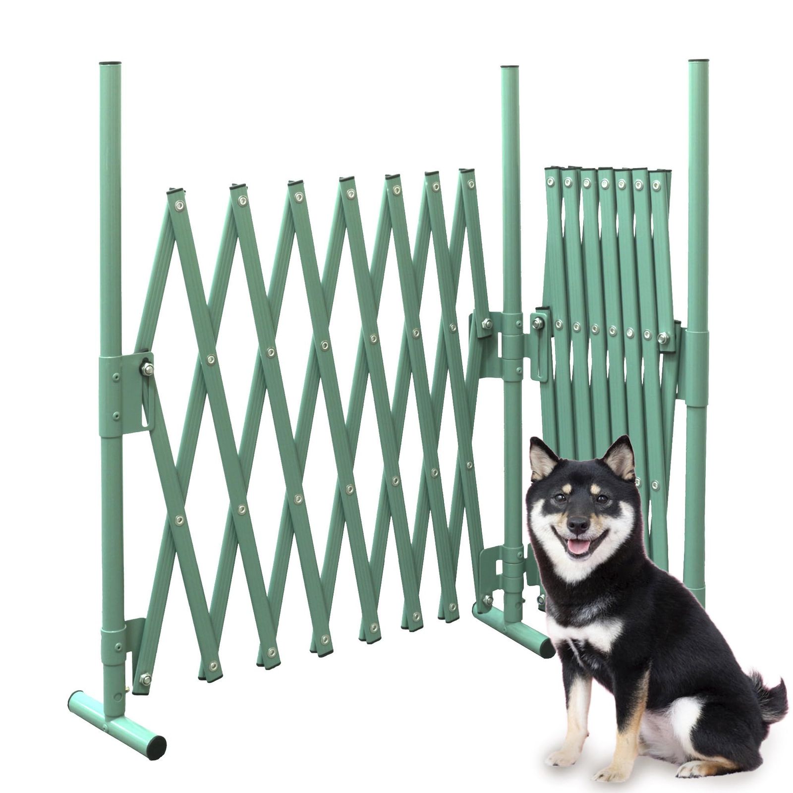 新品 ALMAX アルマックス ペットゲート アルミフエンス 幅 150cm×150cm 奥行15cm 高さ70cm バタフライゲート SXG-0730KH (1台 カーキ)
