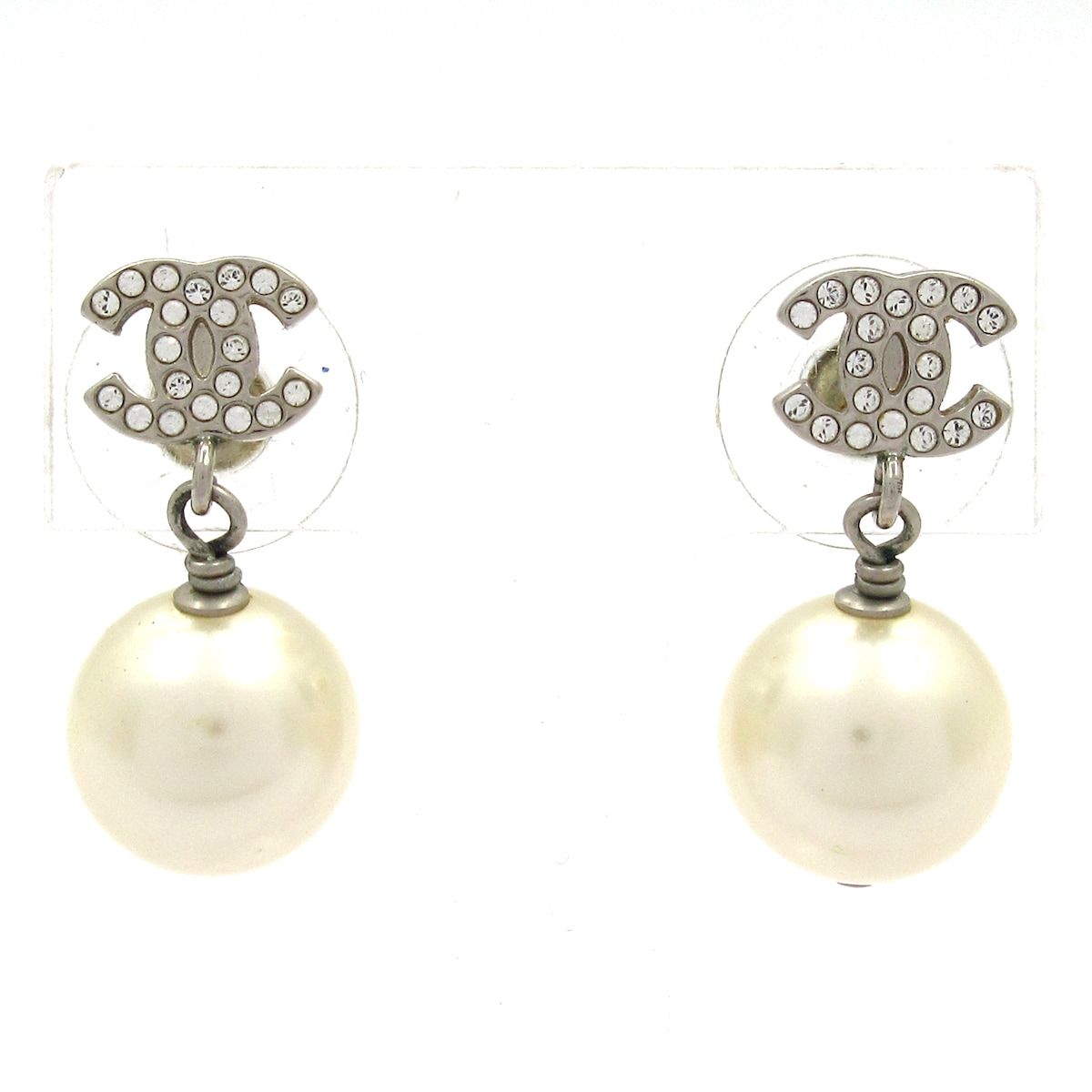 CHANEL(シャネル) ピアス - シルバー×白 パール/ココマーク