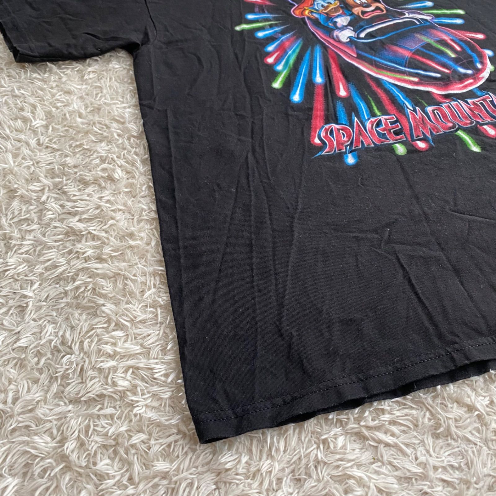 ほぼデット！Disney Space Mountain　ディズニー　スペースマウンテン　Tシャツ　ブラック　サイズL ヴィンテージ