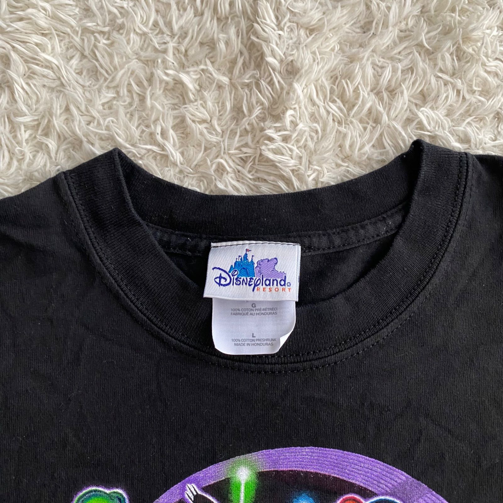 ほぼデット！Disney Space Mountain　ディズニー　スペースマウンテン　Tシャツ　ブラック　サイズL ヴィンテージ