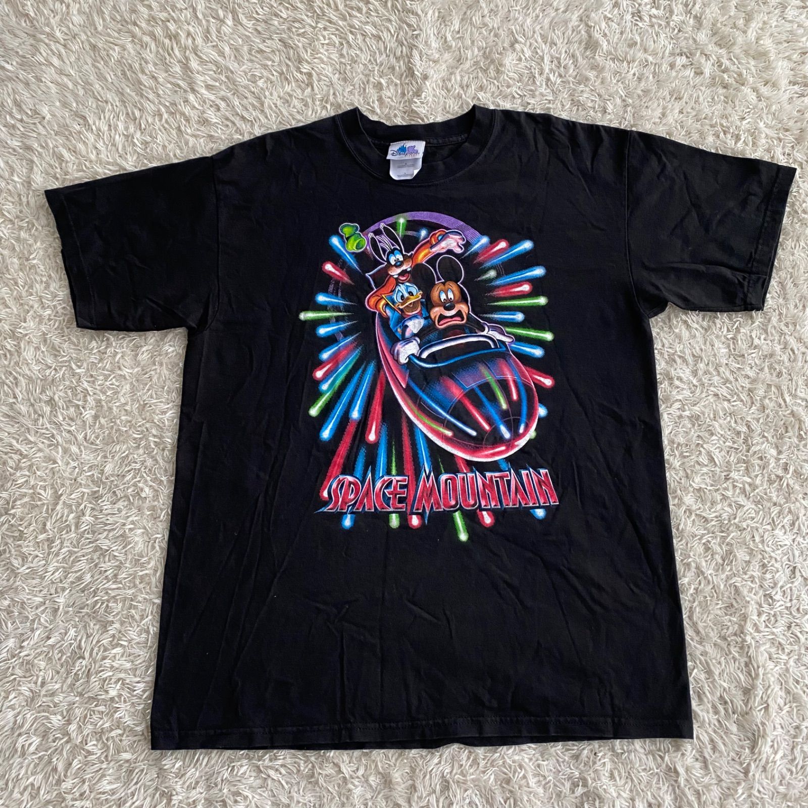 ほぼデット！Disney Space Mountain　ディズニー　スペースマウンテン　Tシャツ　ブラック　サイズL ヴィンテージ