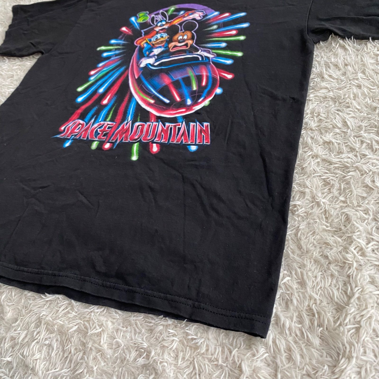 ほぼデット！Disney Space Mountain　ディズニー　スペースマウンテン　Tシャツ　ブラック　サイズL ヴィンテージ