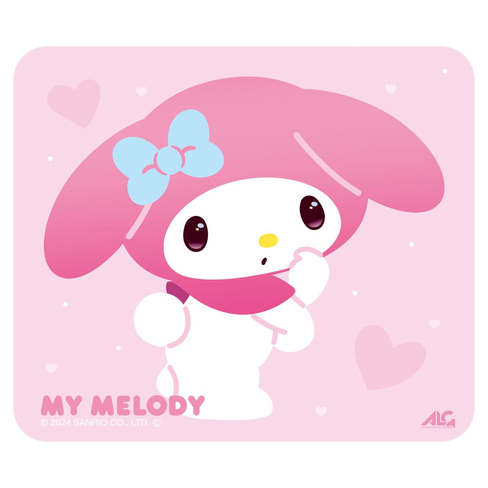 新品 アローン(Allone) ゲーミングガラスマウスパッド#Unipo サンリオキャラクターズマイメロディ 30×0.3×30cm 強化ガラス 滑らかな操作性 e-sports シリコン製滑り止めパッド付 光学式ゲーミングマウス対応 ピンク かわいい ALG