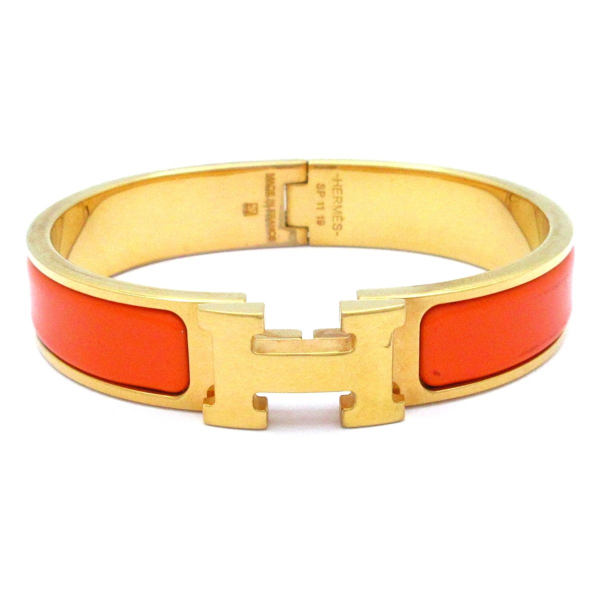 HERMES(エルメス) バングル クリックH ゴールド×オレンジ