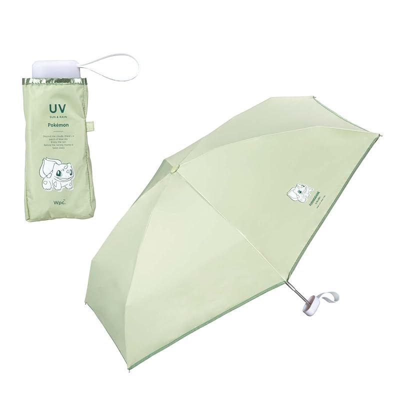 【新品】 【2025】Wpc. 日傘 ポケモン 遮光冒険の始まり ミニ グリーン（フシギダネ） ≪遮光率100%/UVカット率100%/・UPF50＋/遮熱/晴雨兼用≫ 折りたたみ傘 軽量 コラボ コンパクト メンズ レディース 801-PM002-102