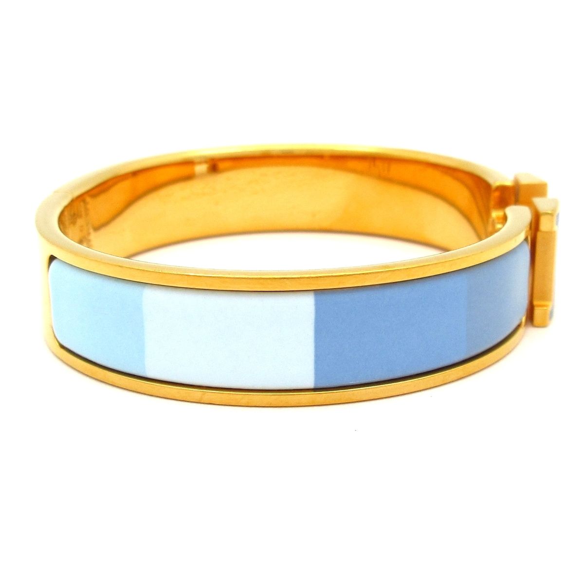 HERMES(エルメス) バングル美品 クリックH ゴールド×ブルーグレー×マルチ