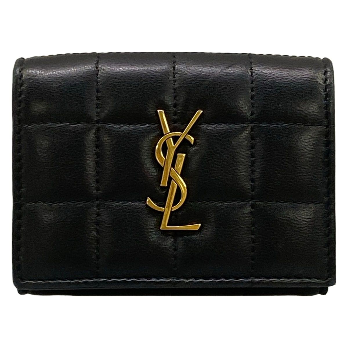 SAINT LAURENT PARIS(サンローランパリ) 3つ折り財布 オリガミ タイニーウォレット 787557 黒 レザー