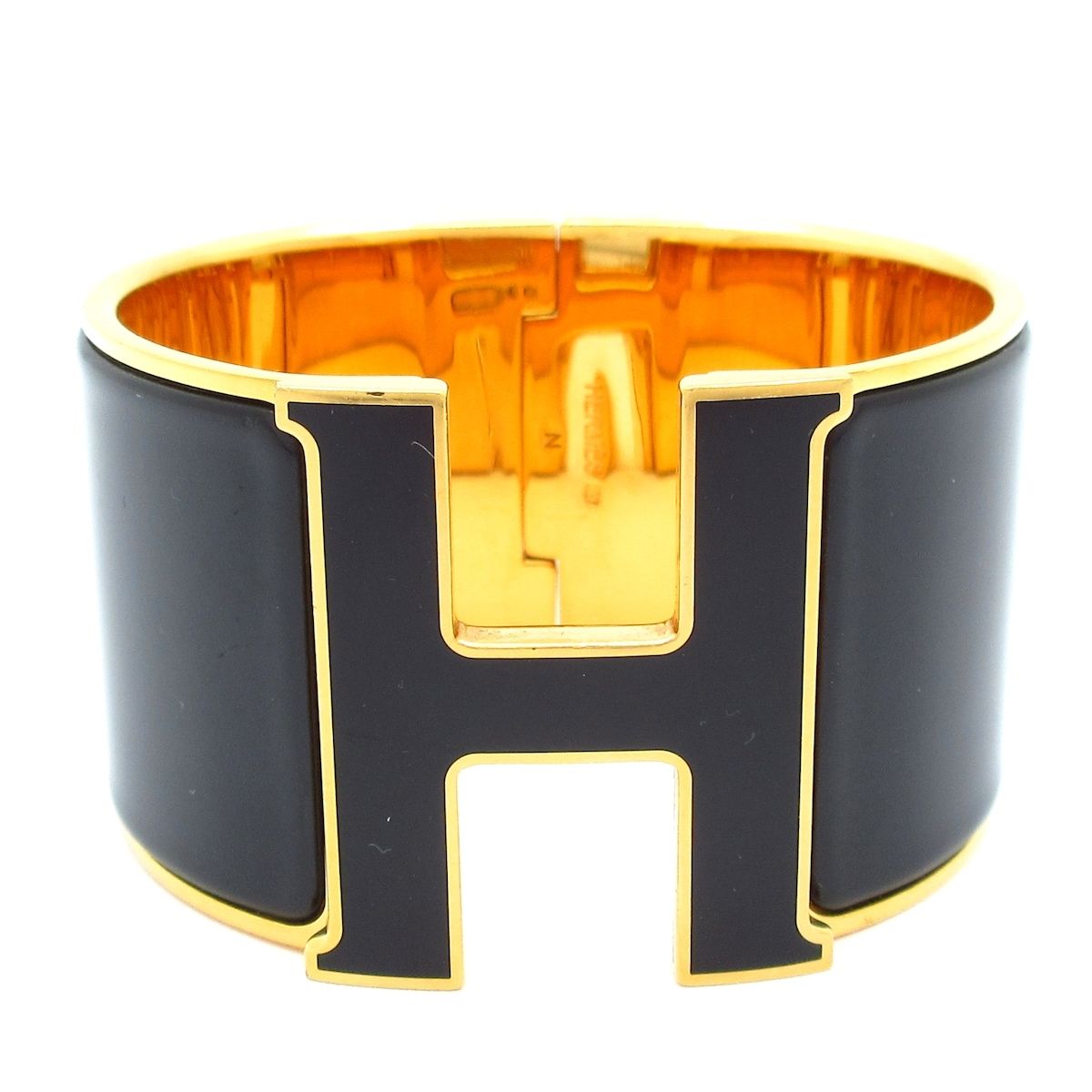 HERMES(エルメス) バングル クリック・クラックH エクストラワイド ゴールド×黒
