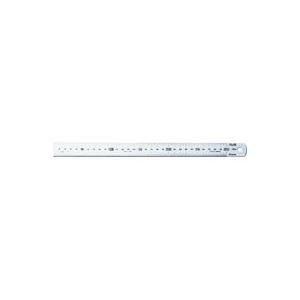 （まとめ）プラス ステンレス直尺 30cm×1mm厚 シルバー〔×10セット〕