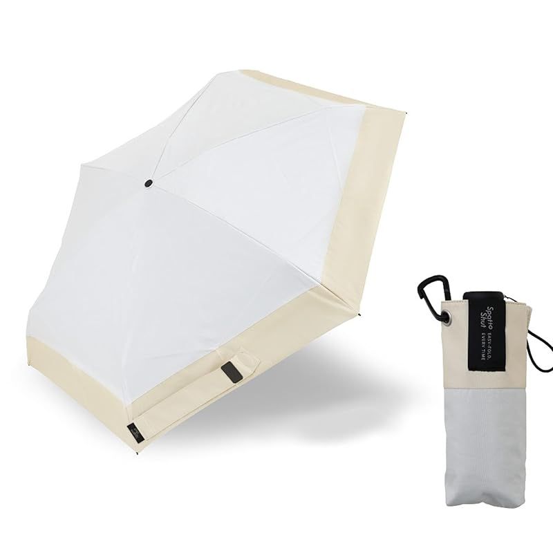 【新品】 小川(Ogawa) 日傘 約5秒でたためる 晴雨兼用コンパクト折りたたみ傘 レディース UVカット率99.9％以上 遮光率100% 完全遮光 遮熱加工 形状記憶加工 アイボリー バターイエロー 直径cm 親骨50cm 簡単にたためる イージークローズ