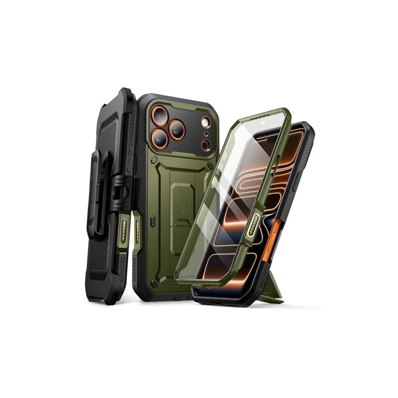 【新品】 SUPCASE iPhone 17 Pro ケース 2025 耐衝撃 米軍事規格保護 両面カバー 保護フィルム付き 高耐久性 腰かけクリップ付き 防塵 スタンド・リング機能 UBProシリーズ