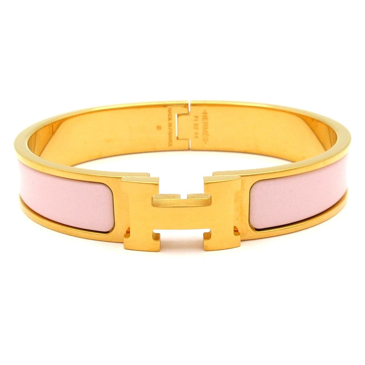HERMES(エルメス) バングル美品 クリックH ゴールド×ライトピンク