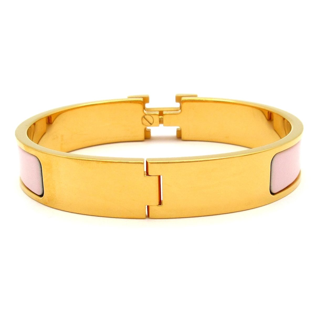 HERMES(エルメス) バングル美品 クリックH ゴールド×ライトピンク