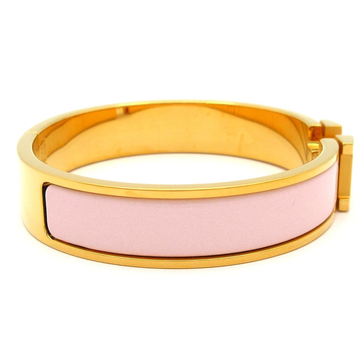 HERMES(エルメス) バングル美品 クリックH ゴールド×ライトピンク