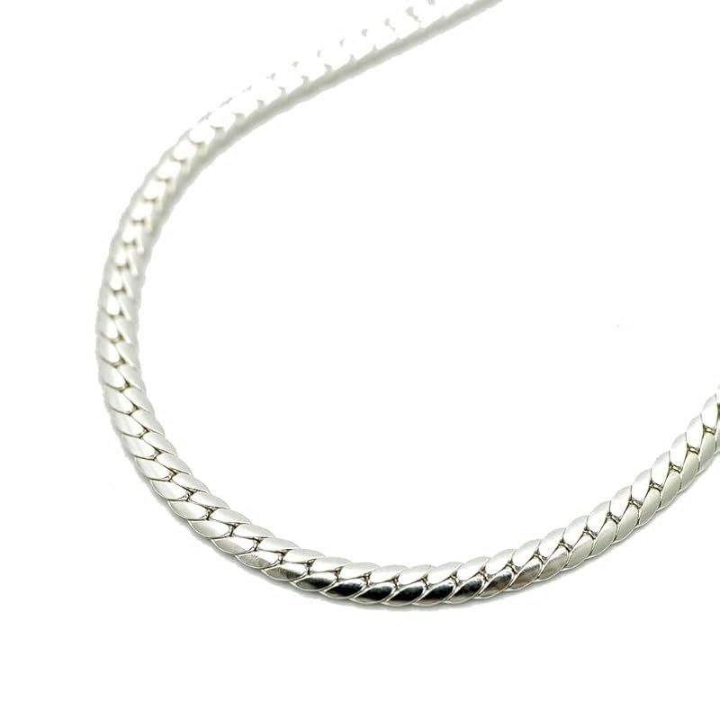 [シルバーワン] シルバー925 スエッジ喜平 ネックレス[銀色 プレス 幅3mm 長さ60cm] メンズ ue 細目 キヘイ チェーン 11,991円