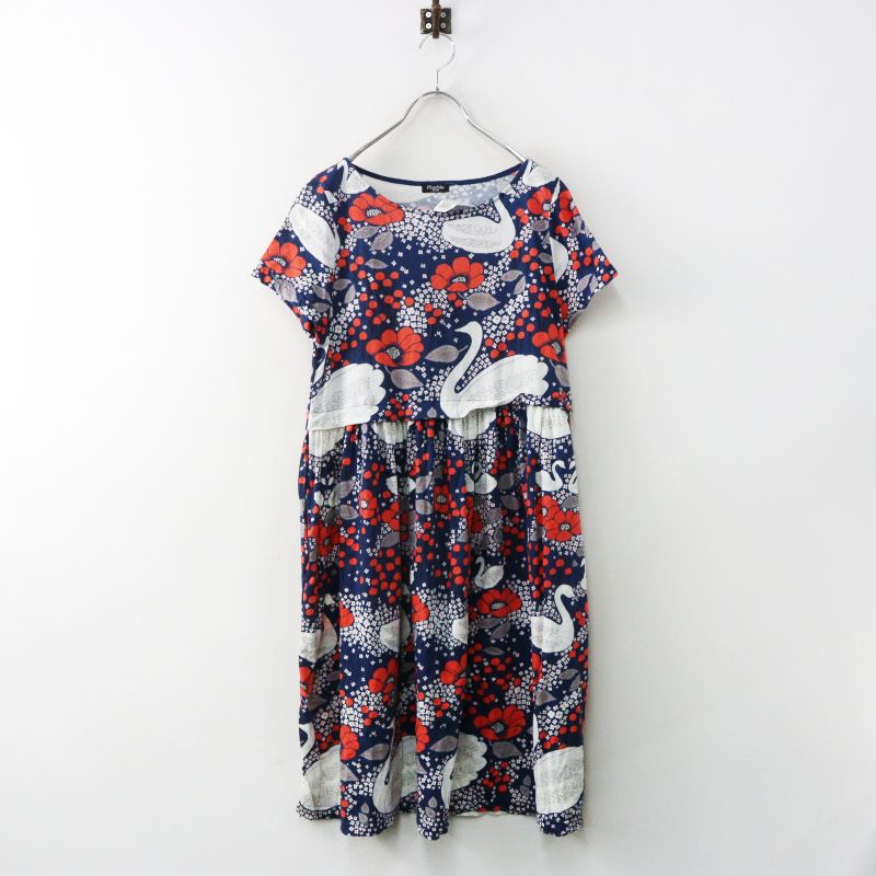 未使用 マーブルシュッド marble SUD swan park Skirt スワンパーク スカート F｜ネイビー トップス 半袖【2400014969405】
