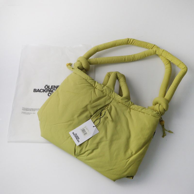 未使用 オレンド OLEND Ona Soft Bag＼ライム イエロー系 2way トートバッグ ショルダーバッグ 巾着【2400014970999】
