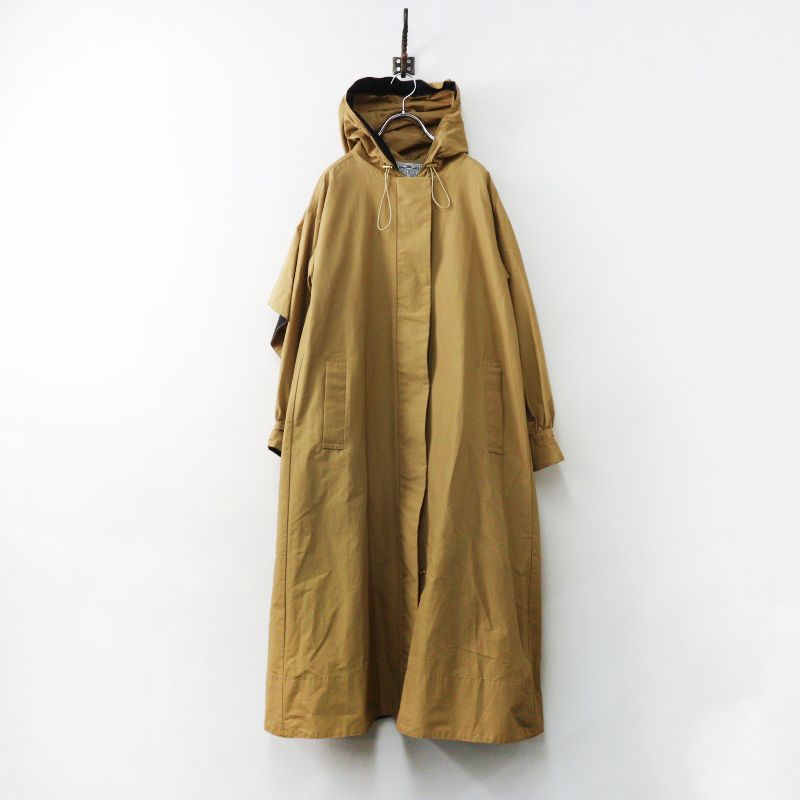 美品 ドスディオサス DOS DIOSAS フード付き ジップアップ トレンチ風 ロングコート 38/ベージュ スプリングコート【2400030102633】