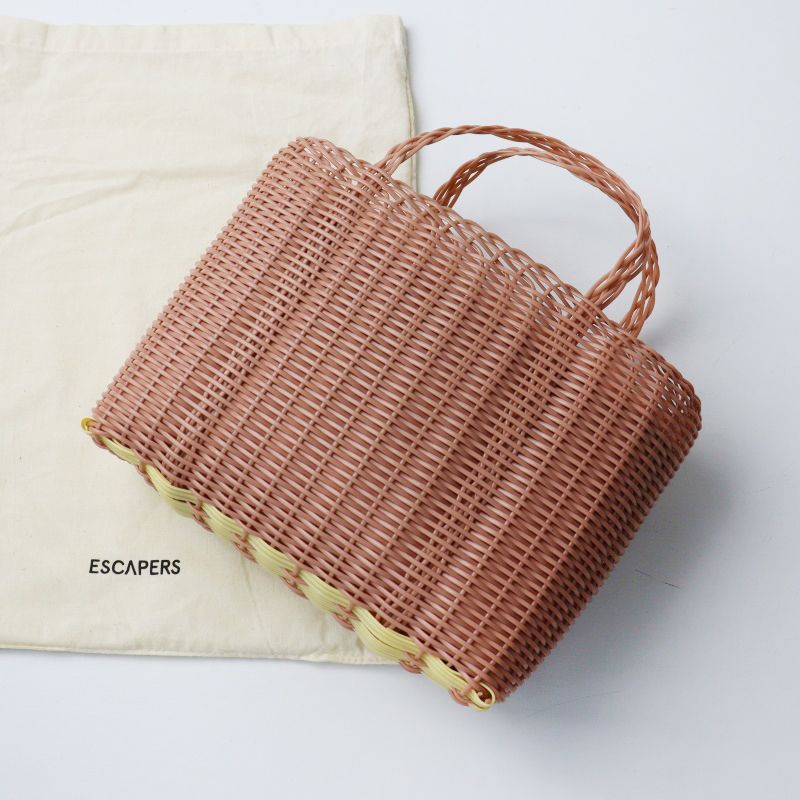 美品 ロンハーマン扱 パロロサ PALOROSA リサイクルプラスチック かごトートバッグ Sサイズ ピンク┃TOTE BAG【2400014960525】