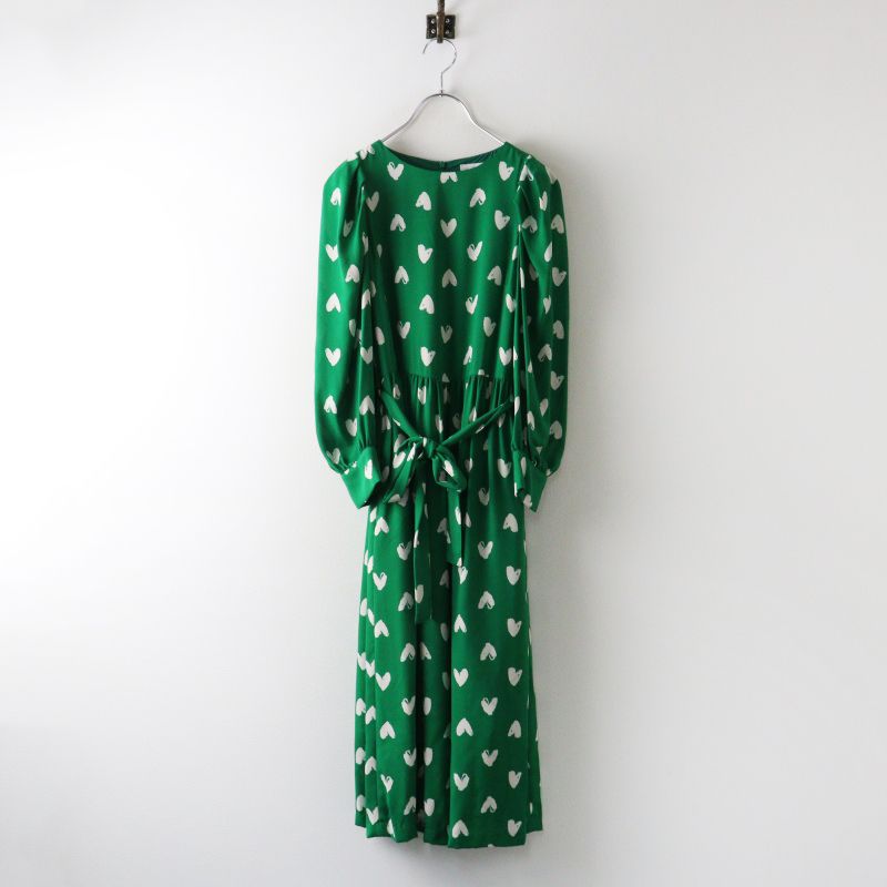 アニエスベー To b. by agnes b. ハートプリントドレス 36｜グリーン トップス バックジップ ワンピース【2400014975864】 6,761円