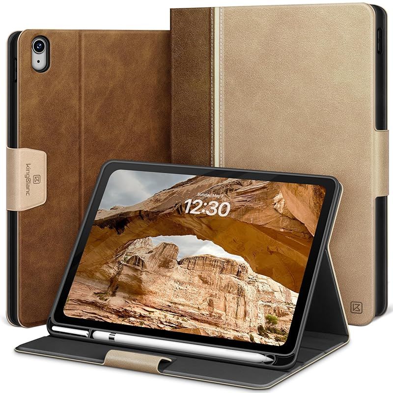【新品】 KingBlanc iPad 11世代 (A16) ケース 2025 11インチ・iPad 10世代 カバー 10.9インチ 2022 手帳型 ペン収納 高級PUレザー製 オートスリープ 絵描き角度 ペンホルダー付き スタンド機能 キズ防止 全面保護
