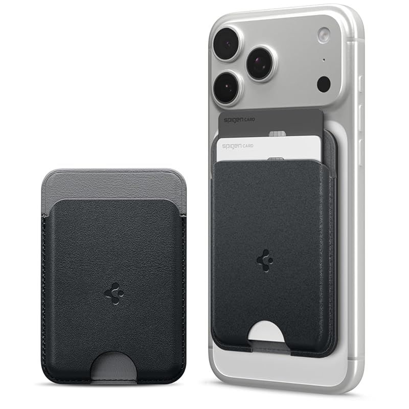 【新品】 Caseology by Spigen MagSafeカードケース 2枚収納 iPhone 17/16/15/14/13/12シリーズ対応 マグネット内蔵 ヴィーガンレザー ウォレット 滑り止め シリコン 背面 軽量 スリム ナノポップ・マグフィット