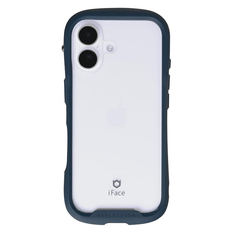 【新品】 iFace Reflection iPhone 17 ケース クリア 強化ガラス (ネイビー)【 iphone17 ケース アイフォン17 カバー スマホケース 透明 耐衝撃 ストラップホール付き クリアケース 】