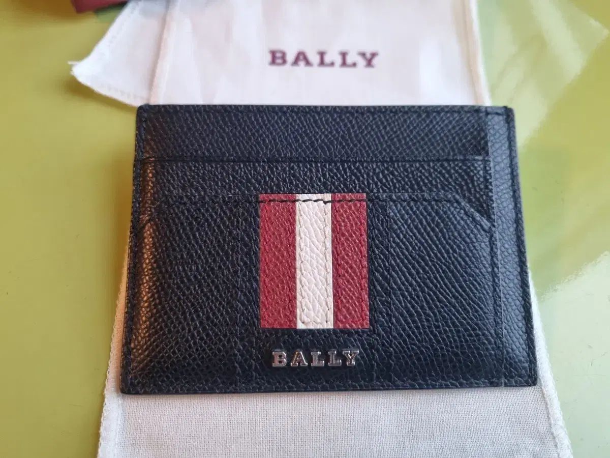BALLY バリー カードウォレット ブラック レッド/白 ストライプ