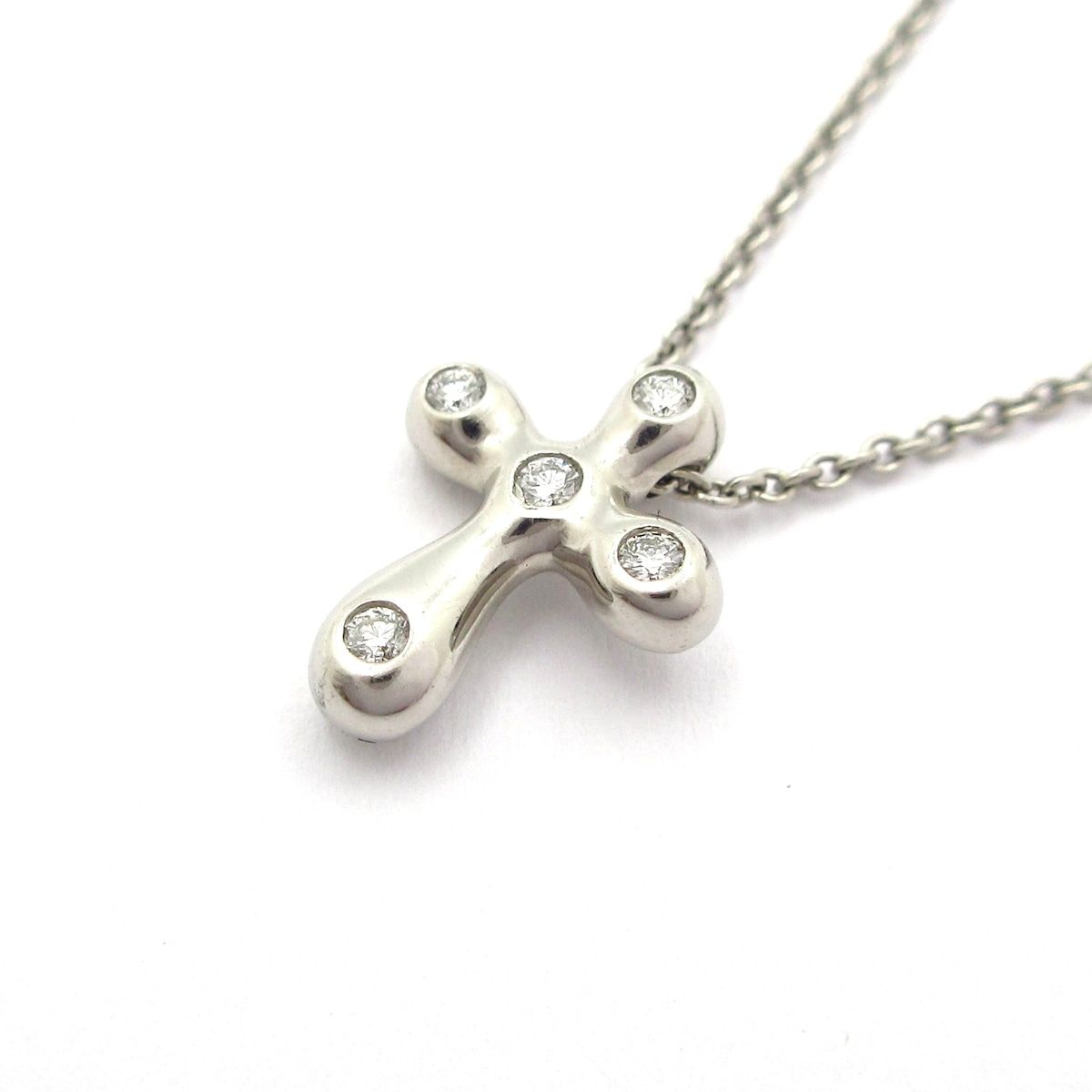 TIFFANY&Co.(ティファニー) ネックレス美品 スモールクロス Pt950×ダイヤモンド 総重量:3.9g/5Pダイヤ