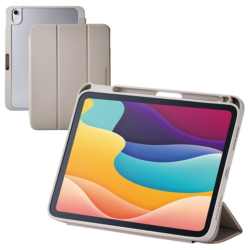 【新品】 エレコム iPad A16 第11世代 11インチ 2025年 10.9インチ 第10世代 2022年 ケース ソフトレザー CHIC STYLE 背面クリア グレージュ TB-A25RWVJM3GB