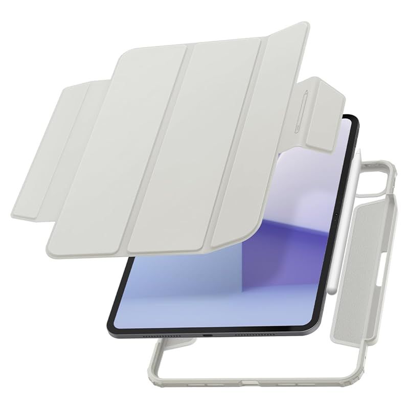 【新品】 Spigen iPad Pro 11インチ M5/M4 (2025/2024) ケース スリム 軽量 耐衝撃 擦り傷防止 過熱防止 保護カバー エア・スキン・プロ ACS07024 (グレー)