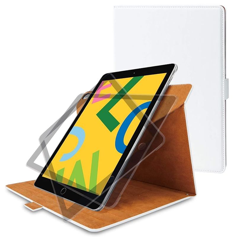 【新品】 エレコム iPad 10.2 第9世代(2021年) 第8世代(2020年) 第7世代(2019年)対応 ケース フラップケース ソフトレザー 360度回転 ホワイト TB-A19R360WH 5,737円