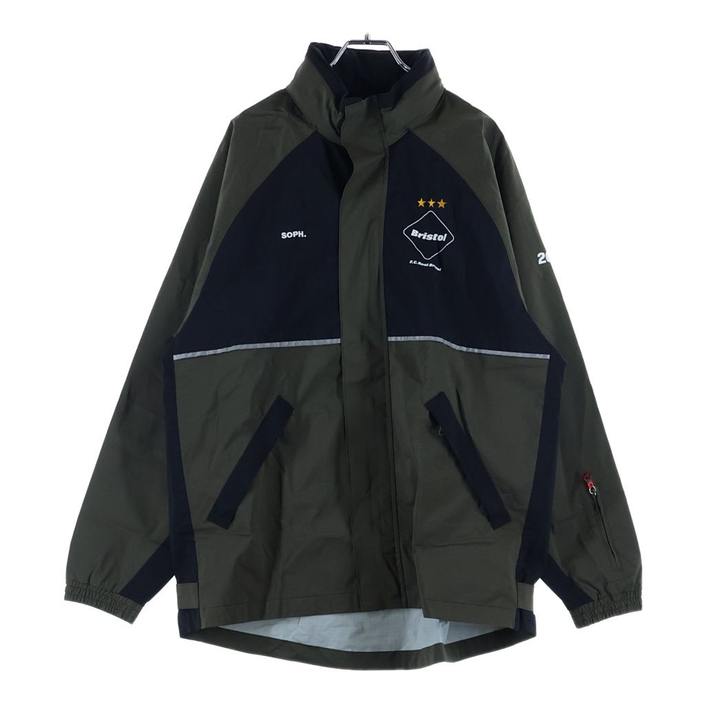 F.C.R.B./F.C.Real Bristol/FCRB (エフシーアールビー/エフシーレアルブリストル) SOPH フロントロゴプリント ジップアップ ナイロンシェルジャケット ブラウン/ブラック FCRB-0002