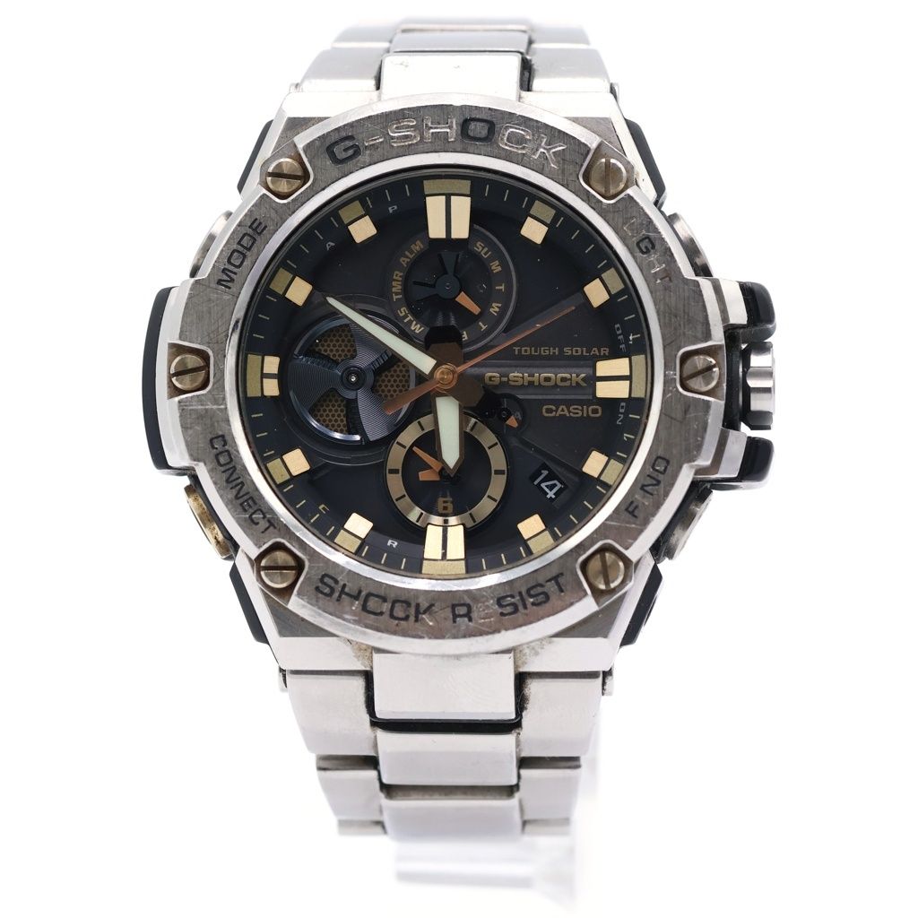 CASIO G-SHOCK (カシオ ジーショック) G-STEEL GST-B100D-1A9JF Gスチール Bluetooth対応 ソーラークォーツ 腕時計 シルバー/ゴールド