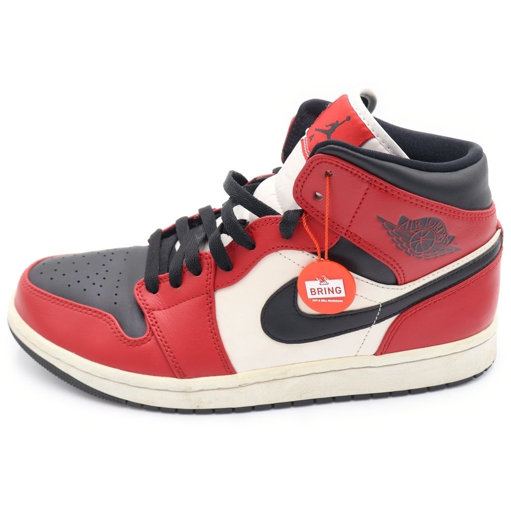 NIKE (ナイキ) AIR JORDAN 1 MID CHICAGO BLACK TOE エアジョーダン1 シカゴ ブラック トゥ つま黒 ミッドカットスニーカー ブラック/ホワイト/レッド US10/28cm 554724-069