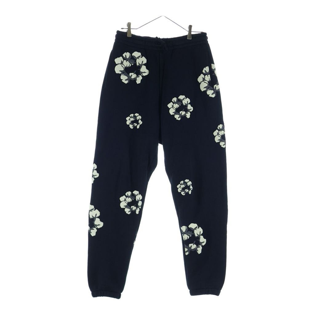DENIM TEARS (デニムティアーズ) ×CACTUS PLANT FLEA MARKET カクタス プラント フリー マーケット フラワープリントデザイン スウェットパンツ ブラック