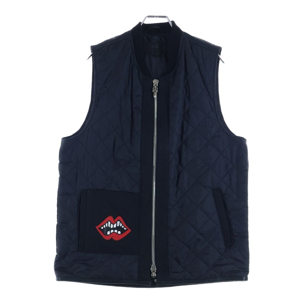 CHROME HEARTS (クロムハーツ) ×MATTY BOY CHOMPER Leather Patch Nylon Vest チョンパーレザーパッチ ナイロンベスト ブラック